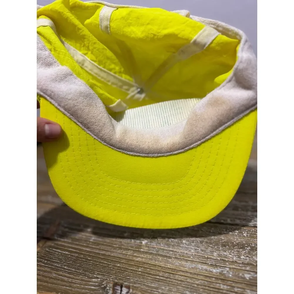 Vintage Seagram's Gin & Juice Hat Neon Yellow 90s Promo Snapback Gorpcore Retro